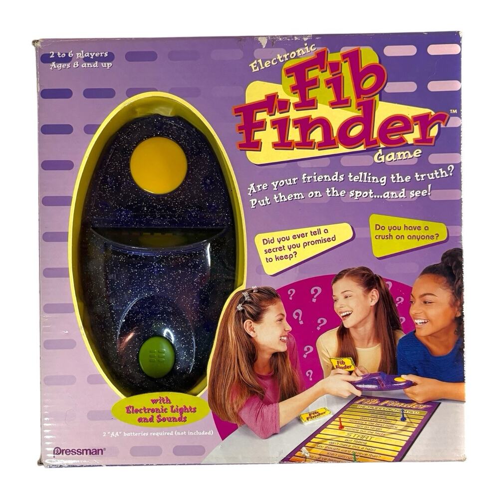 Vintage 2000 "Electronic Fib Finder Board Game" Pressman Teen Girl Y2K COMPLETE!